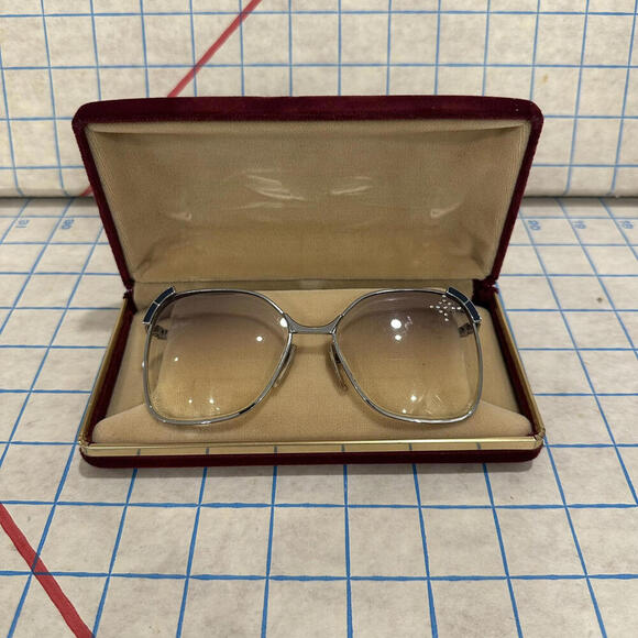 Vintage Square Frames Oversized Glasses Jeweled - Picture 1 of 15